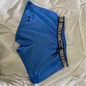 baby blue under armour athletic shorts